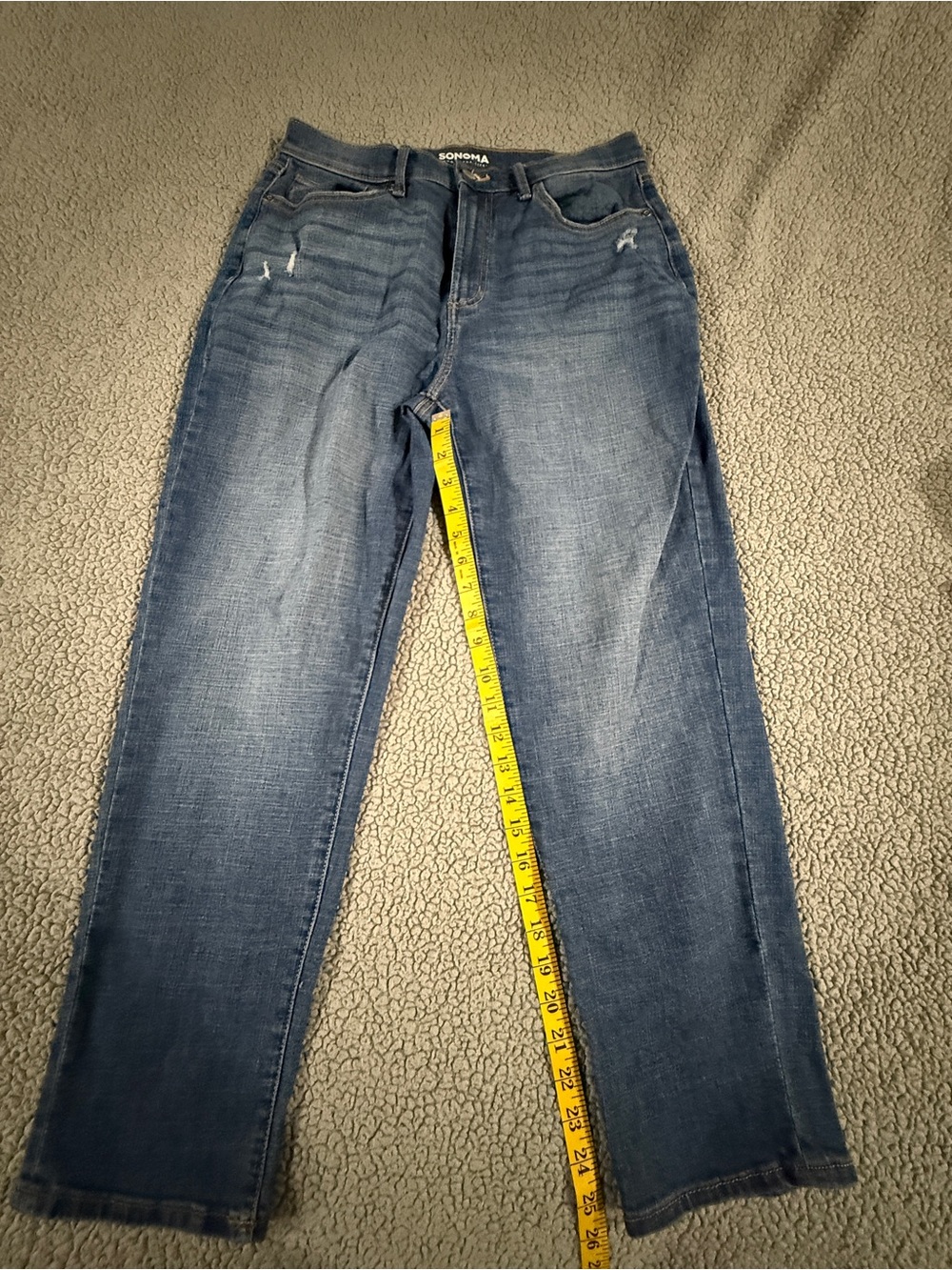 Sonoma Straight Leg Jeans in Faded Blue Denim